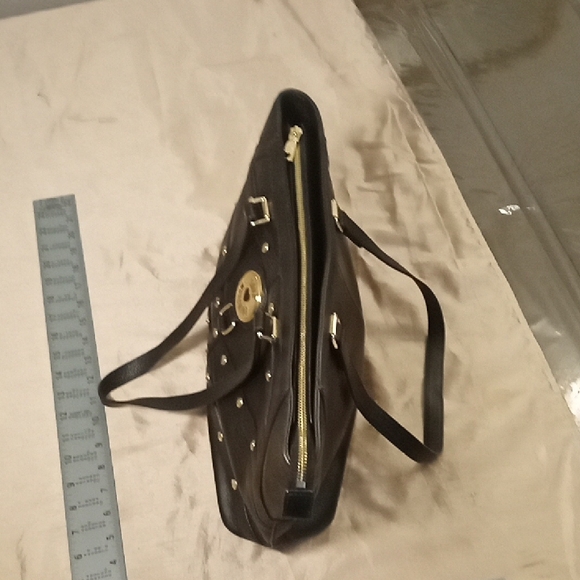 Black Leather Moschino Studded shoulder Handbag - Picture 8 of 8